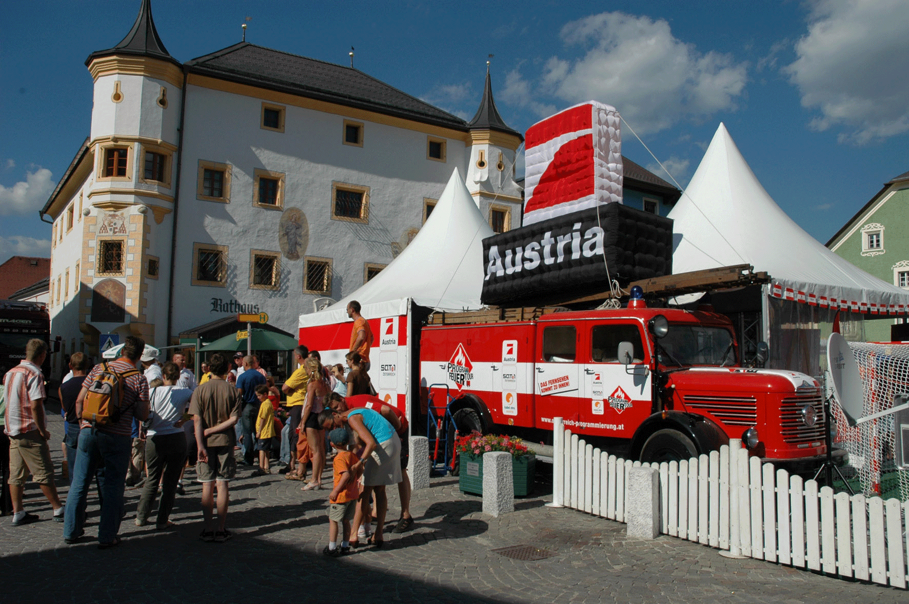Der Steyr 480 Multimedia-Feuerwehroldtimer auf Programmfeuer-Tour in Tamsweg